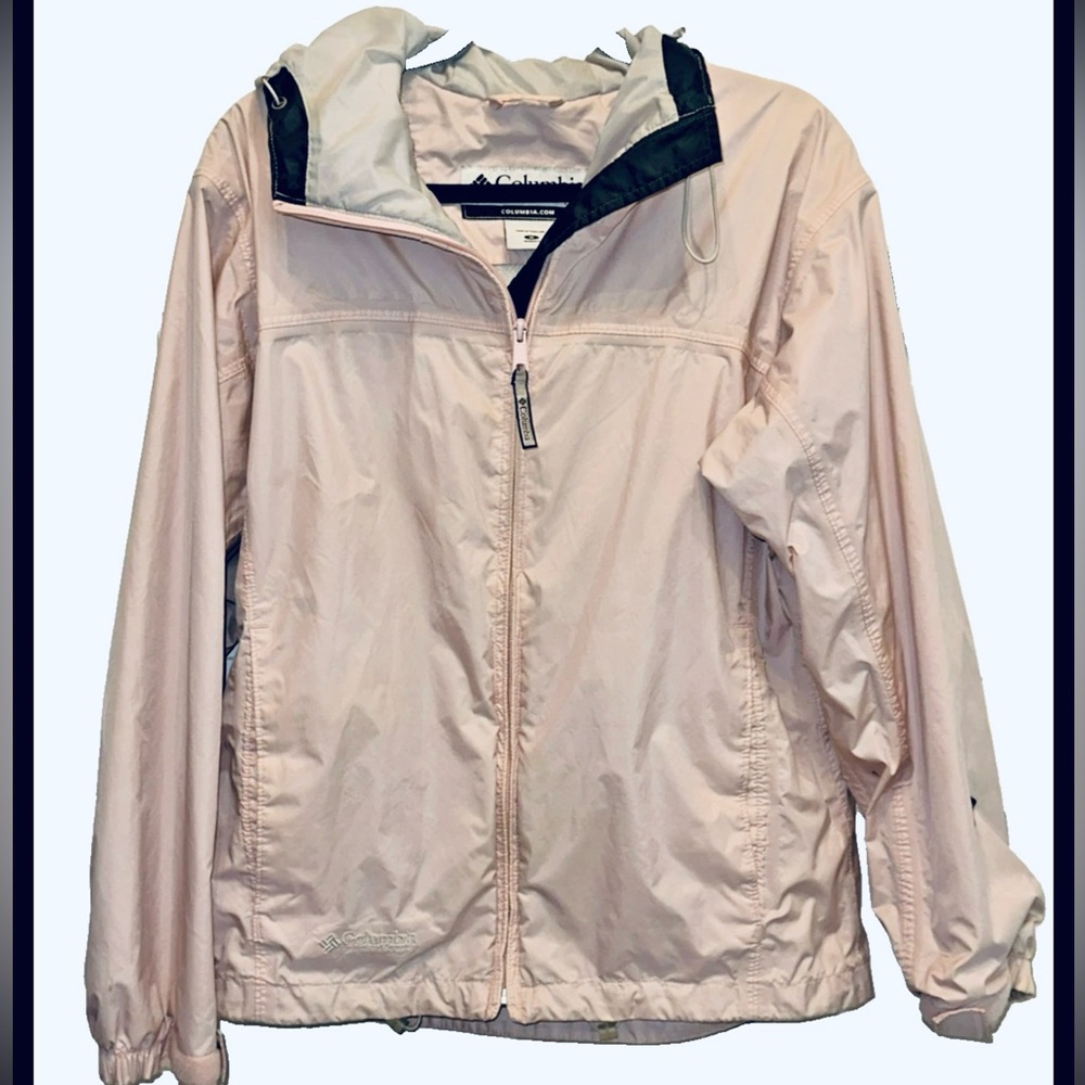 Columbia Women's Pink Rain Jacket Long Sleeve Hooded Full Zipper MEDIUM